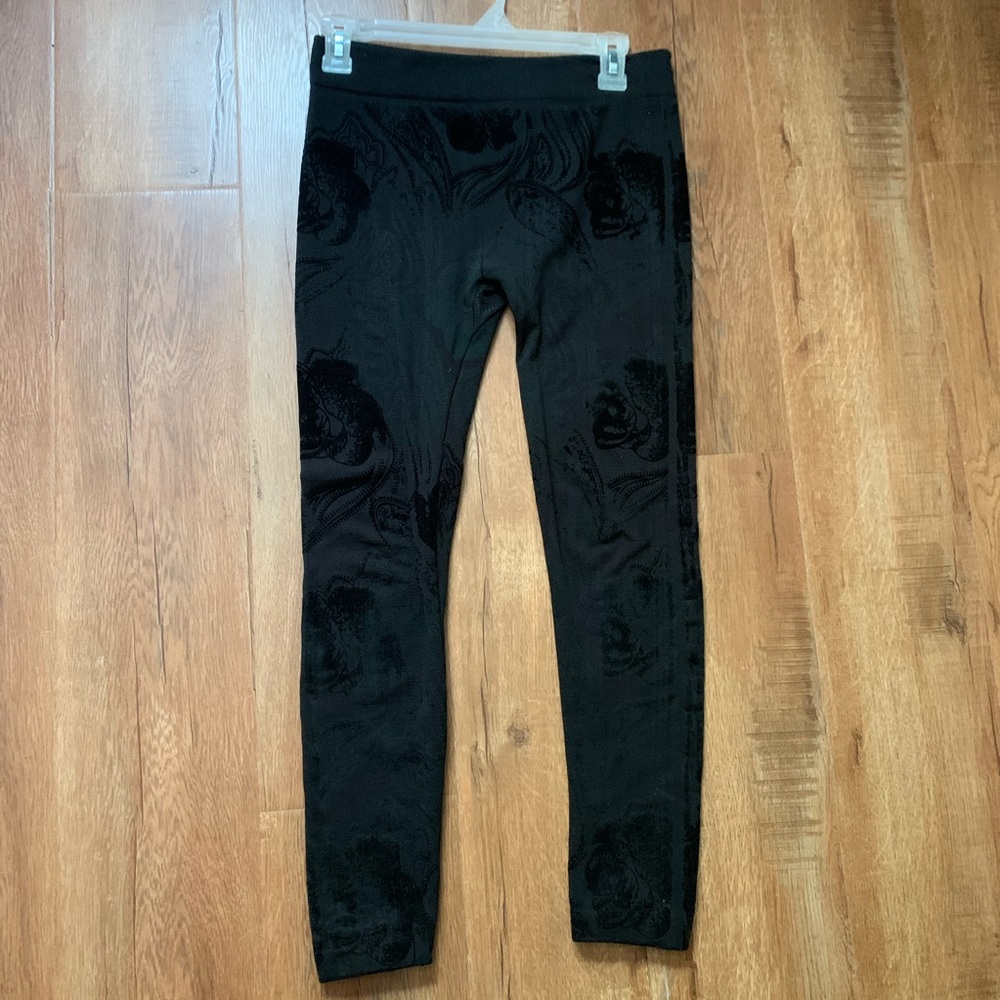 Black Floral Leggings